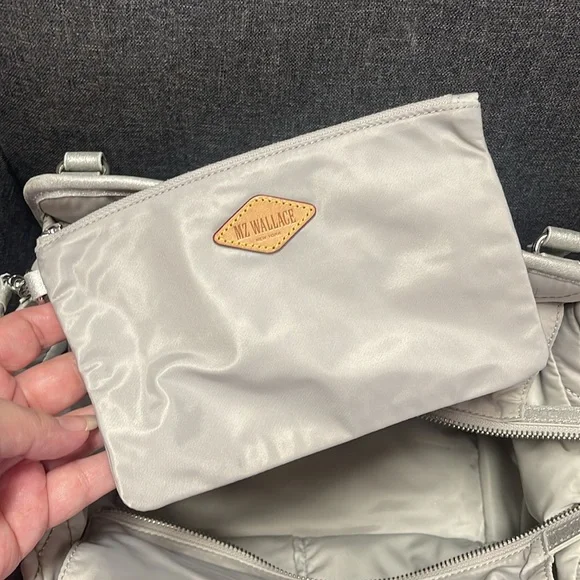 MZ Wallace Small Quilted Madison Shopper in Frost - Picture 15 of 15